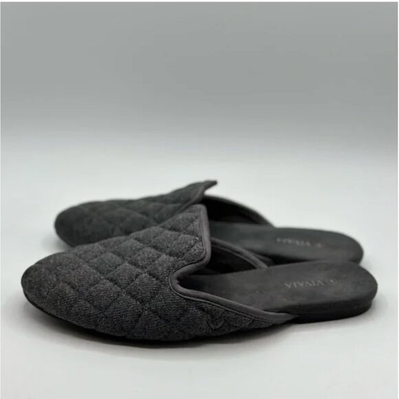 VIVAIA Sherry Rounded Toe Quilted Gray Mules Size 38 - Picture 3 of 8
